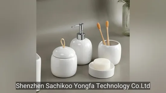 Five Star Hotel Quality Design Resin Bathroom Accessories Ceramic Bath Set