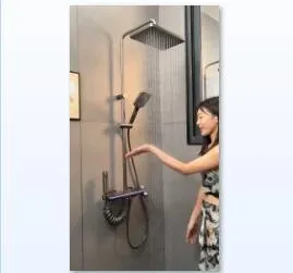 Aluminum Piano Key Shower Set Gray Bathroom Digital Display Faucet Shower System Set Bathtub Shower Faucet Set