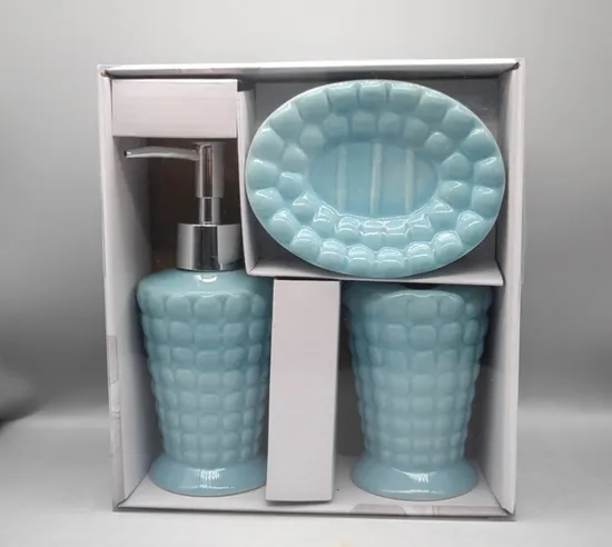 Bathroom Accessories Set of 3PCS Bath Accessory Ceramic White Porcelain Toothbrush Holder
