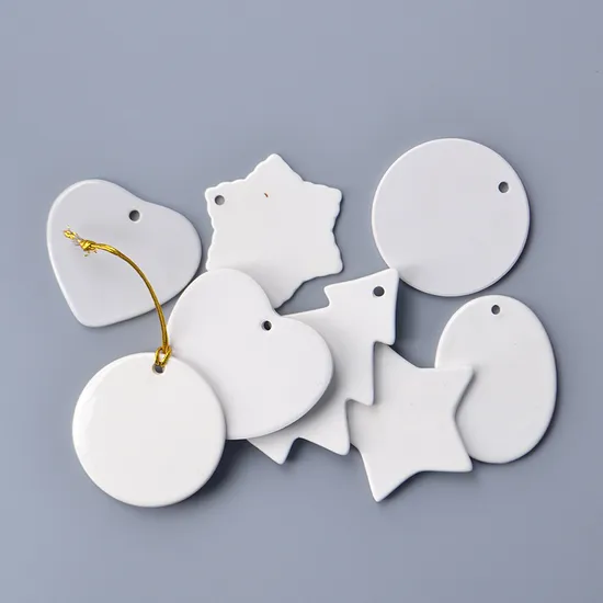 Personalized Sublimation Ceramic Blank Christmas Ornaments Manufacturers Custom Ceramic Ornaments Wholesale 