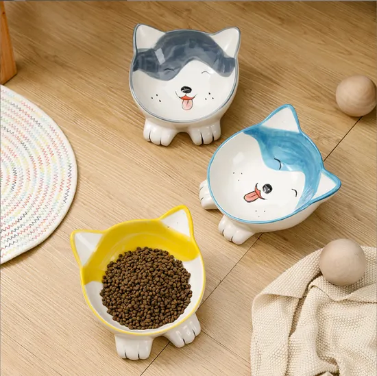 Cat Bowl Pet Ceramic Cat Basin Cute Drinking Bowl Cat Food Bowl Pet Bowl Japanese
