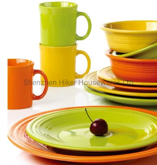Ceramic 16PC Color Glazed & Emobssed Dinner Set / Stoneware 16PCS 