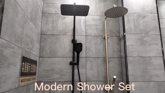 Kaiping Factory Price Bathroom Brass Exposed Bath Mixer Hand Shower Faucet Rainfall Shower Head Hot Cold Water Bath Shower Set 