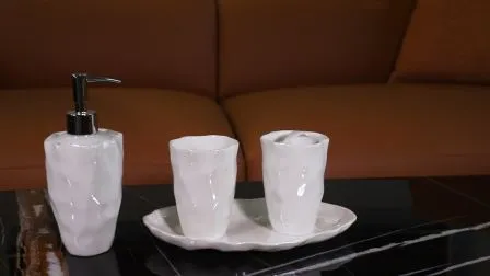 Golden Porcelain Ceramic Bath Accessories Bathroom Set 