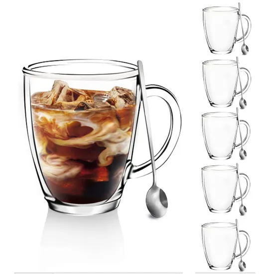 Hot Sale Ceramic Gifting Cups Saucers Spoons Cute Fruit Tea Coffee Set 