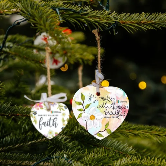 Hot Sale Customized Christmas Tree Decoration Christmas Ornaments Decoration Customized Heart Ceramic Christmas Ornament 