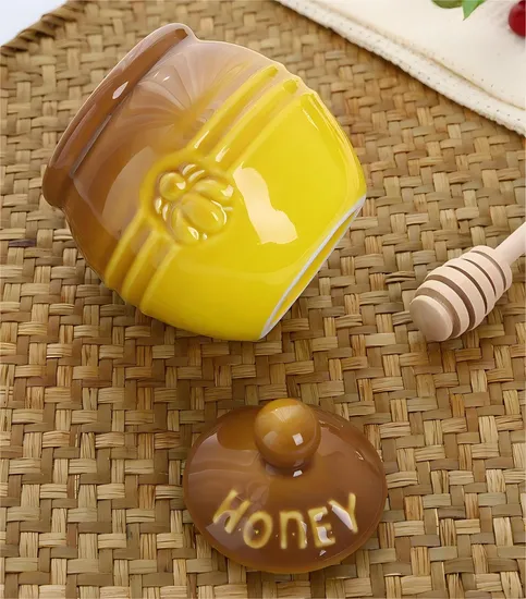 Bee Element Design Honey Jar Food Container Ceramic Storage Jar 
