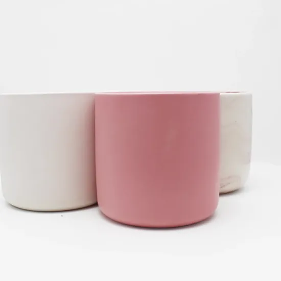 Rustic Ceramic Candle Jar Pure Color China Factory Ceramic Candle Jar for Home Decoration 