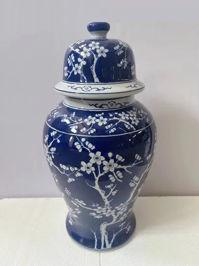 Chinese Blue and White Antique Ceramic Ginger Jar 