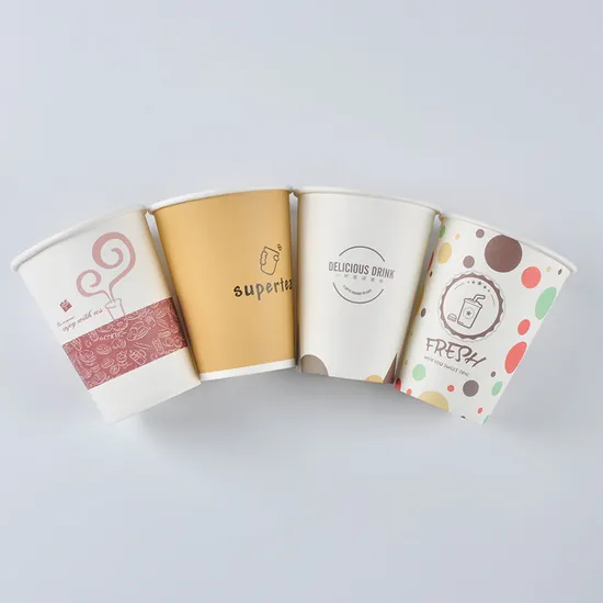 4oz 8oz 10oz 12oz 16oz 20oz Custom Printed Disposable Hot and Cold Drink Paper Cup Milk Tea Coffee Cup with Lid 