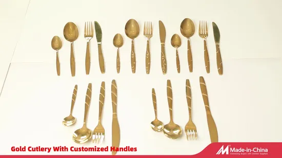 Factory Price Luxury Tableware Golden Dinnerware Stainless Steel Cutlery Set 