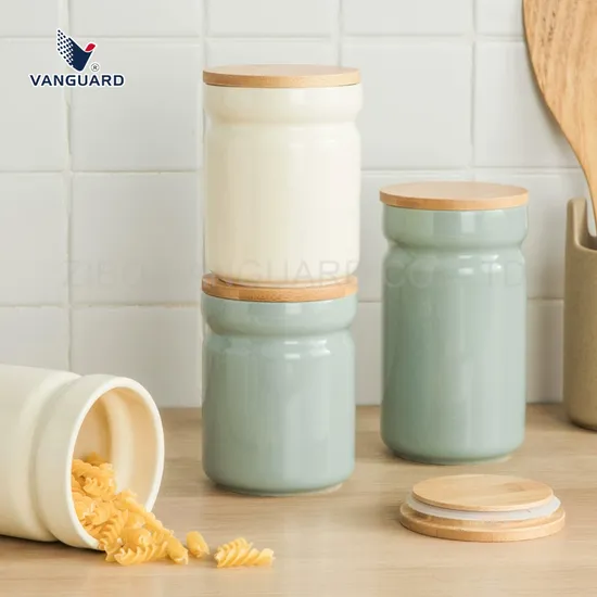 Ins Style Food Container Jar Simple Ceramic Spice Jar Custom Ceramic Storage Jar 