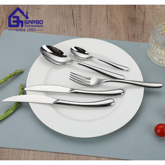 Manufacturer Premium Quality 18/10 Stainless Steel Cutlery Flatware Set Mirror Polish Flatware Branded Logo Flatware Cutlery Knife Fork Spoon Set 