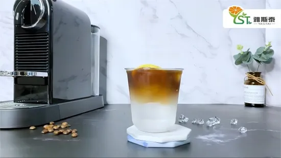 Custom Logo Printed 10/12/14/16/18/24oz Pet U Shape Disposable Plastic Cup 