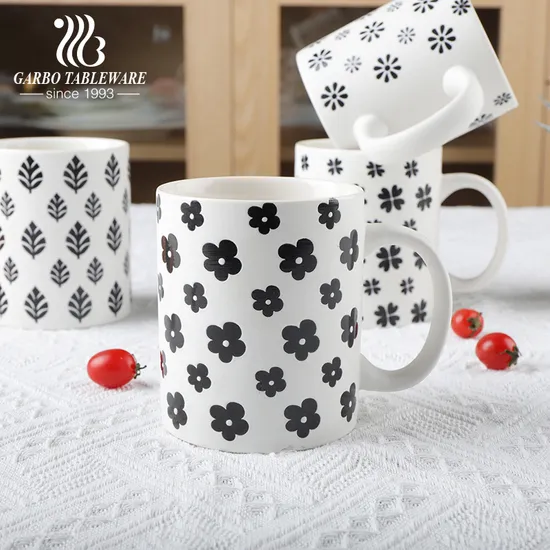 China Suppliers Custom Blue Fashion Porcelain Coffee Mug with Decal Simple Mike Mug Ceramic Mug 
