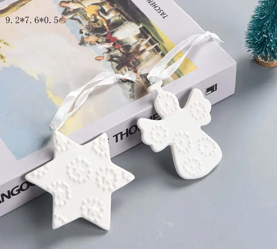 Personalized White Ceramic Christmas Ornaments Wholesale for Christmas Decor 