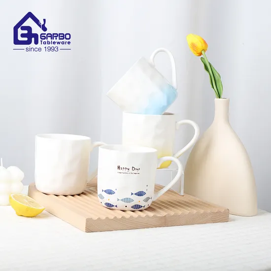 440ml Sophisticated Porcelain Mug with New Design for Home Restaurant Use 