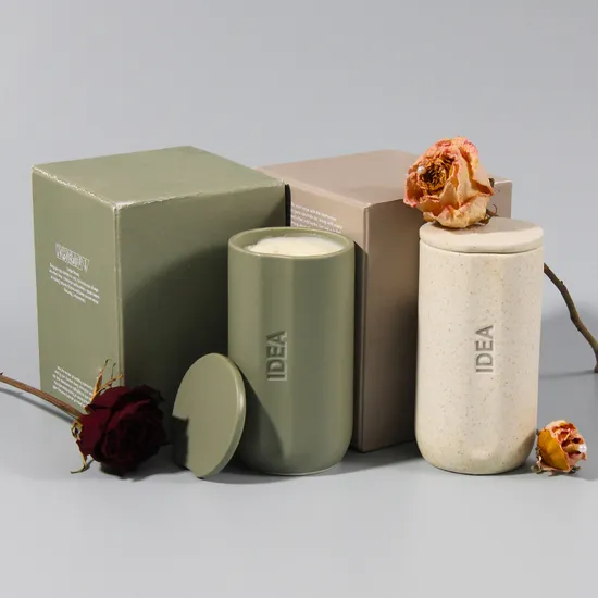 8oz 12oz 16oz Candle Ceramic Jar with Bamboo Lid 