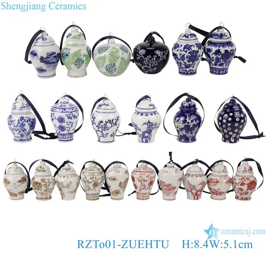 Rzto01 Beautiful Christmas Holiday Ceramic Porcelain Ornament 