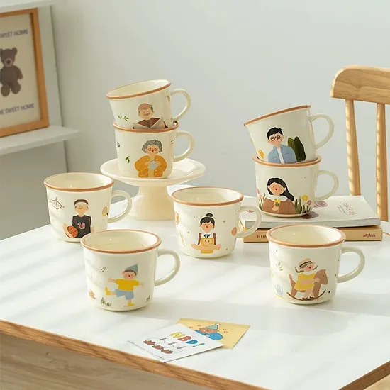 Family Ceramic Mug Couple Cup Breakfast Cup Drinking Cup 